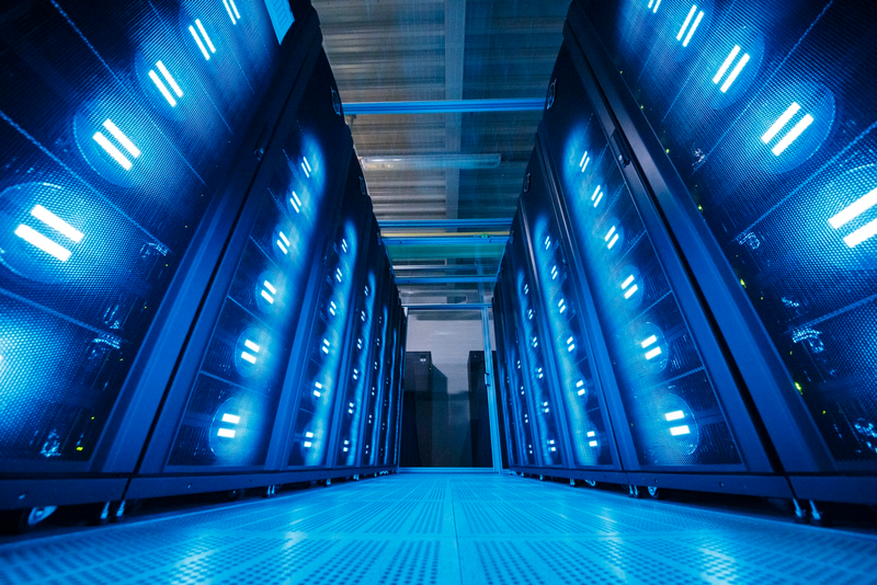 A ‘Mistral’ supercomputer, installed in 2016, at the German Climate Computing Center (DKRZ, or Deutsches Klimarechenzentrum) on June 7, 2017 in Hamburg, Germany. (Photo by Morris MacMatzen/Getty Images)